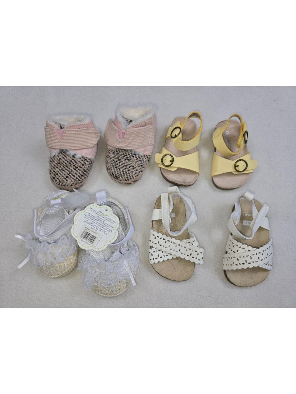 Lot Of 4 Baby Shoes Girls 3-6M By Carters Old Navy Toms